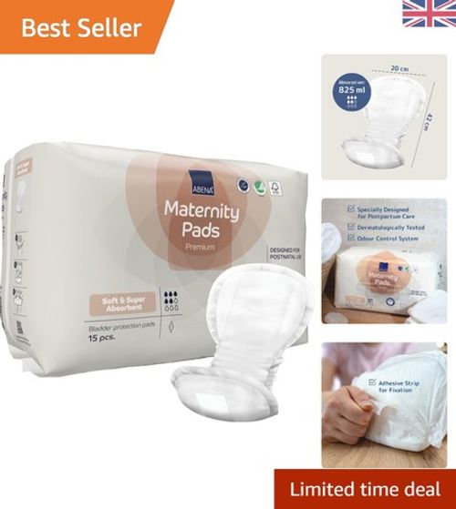 Postpartum Maternity Pads - 15PK, Breathable & Unscented for Ultimate Comfort