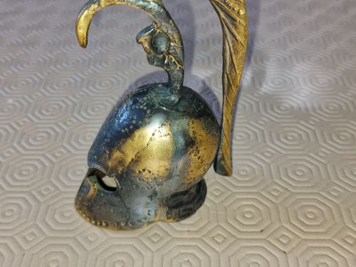 Vintage Brass Gladiator Serpent Head Helmet Bell  5.5 Inches High — image 5