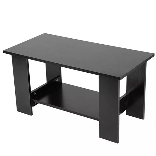 Modern Coffee Table Living Room Tea Side End Desk With Lower Storage Shelf Black — image 10