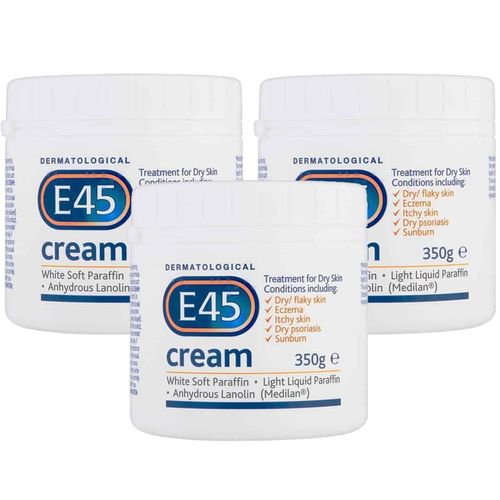 E45 Dermatological Moisturising Cream Sensitive Dry Skin Body Care Pack 3 x 350g — image 1