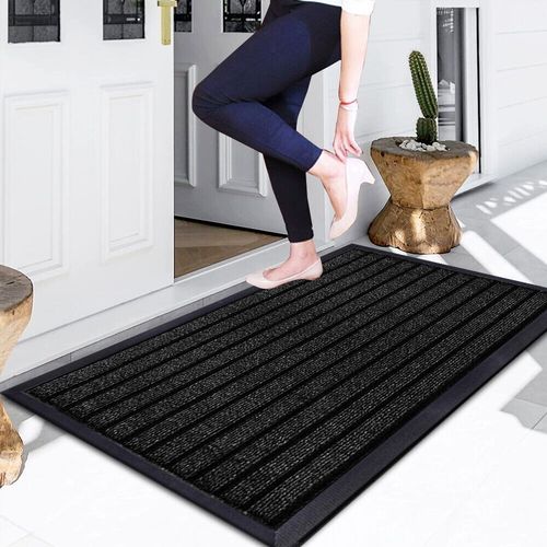 Non Slip Rubber Door Mat Heavy Duty Washable Rug Indoor Outdoor Welcome Door Mat — image 2