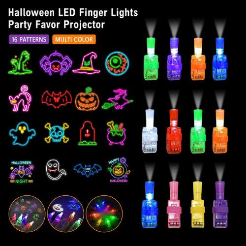 10pcs Halloween Finger Lights Glow in the Dark Palm Light Up Toys Trick-or-Treat
