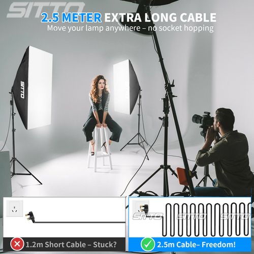 2×150W Softbox Lighting Kit Continuous Light Stand Video Photo Soft Box Studio — image 2