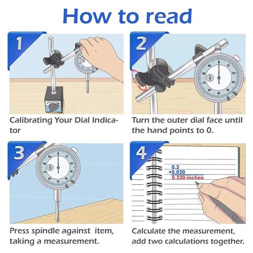 Dial Test Indicator DTI Gauge with Magnetic Base Stand Clock Gauge & 22PC Probes — image 11