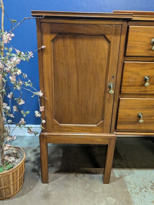 Antique Edwardian Mahogany Sideboard Buffet Cabinet Cupboard Drawers Service — image 13