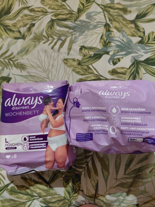 Always Discreet Bundle Postpartum Pants Unscented L ×16 Always Pantyliners x48 — image 5