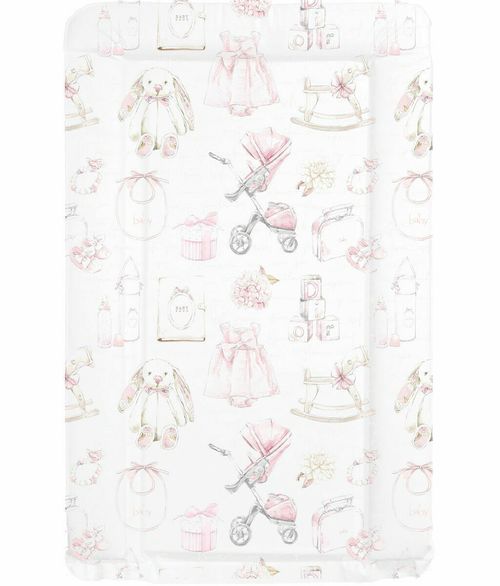 Vintage Design Nursery Baby Changing Mat - Pink Girls  - Can Be Personalised — image 1