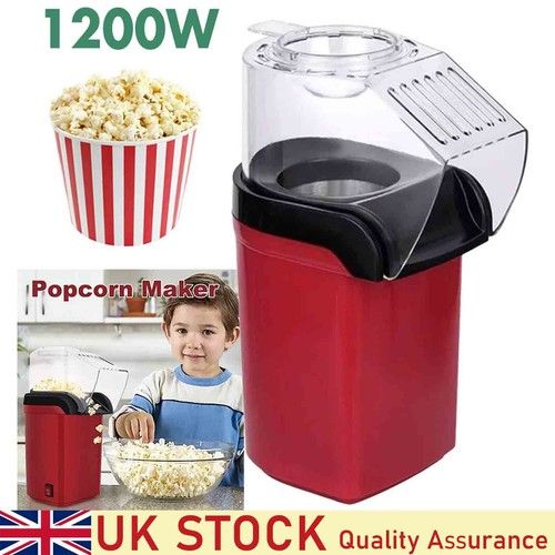 Popcorn Maker Hot Air Popcorn Popper Electric Machine Fat 1200W