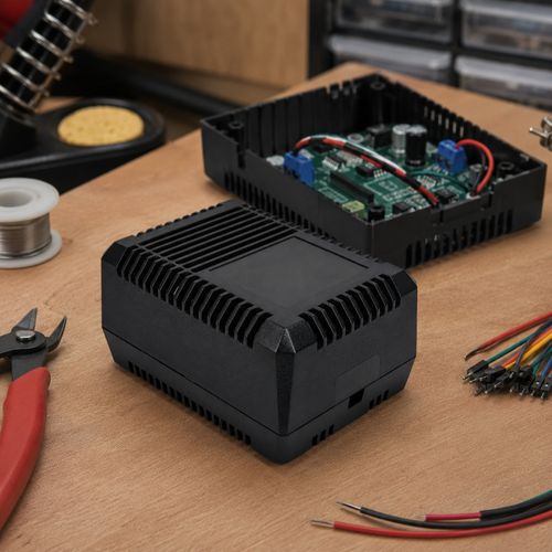 Black Vented Plastic Electronics Project Box Enclosure ABS Case 125x90x70mm DIY — image 5