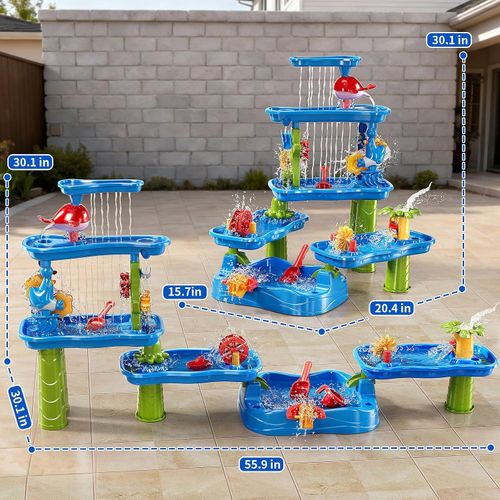 3-5 Tiers Toddler Sand Water Table Outdoor Summer Fun Garden Beach Play Sink Toy — image 1