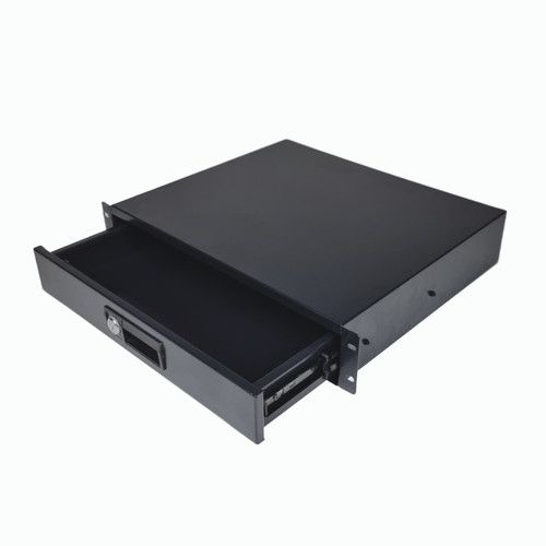 2U 19" 200mm Locking Storage Drawer Network Data Cabinet Flight Case Server Rack