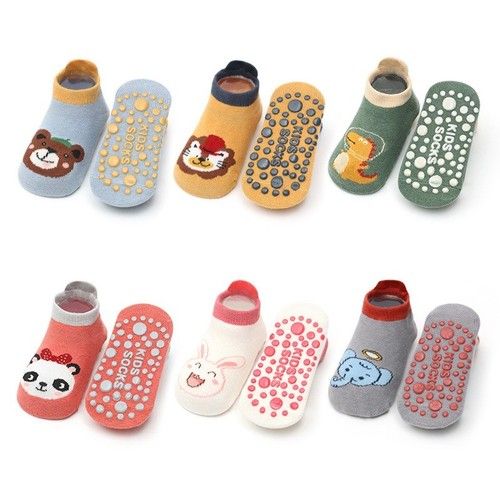 Anti Slip Socks Baby Boys Girl Cotton Thick Warm Floor Sock Toddler Kids 6 Pairs