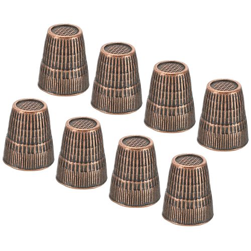 8Pcs Metal Sewing Thimbles, Sewing Thimble Finger Protector, Red Bronze — image 1
