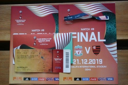 Liverpool v Flamengo 2019 Club World Cup Programmes + Final Ticket & Wrist band.