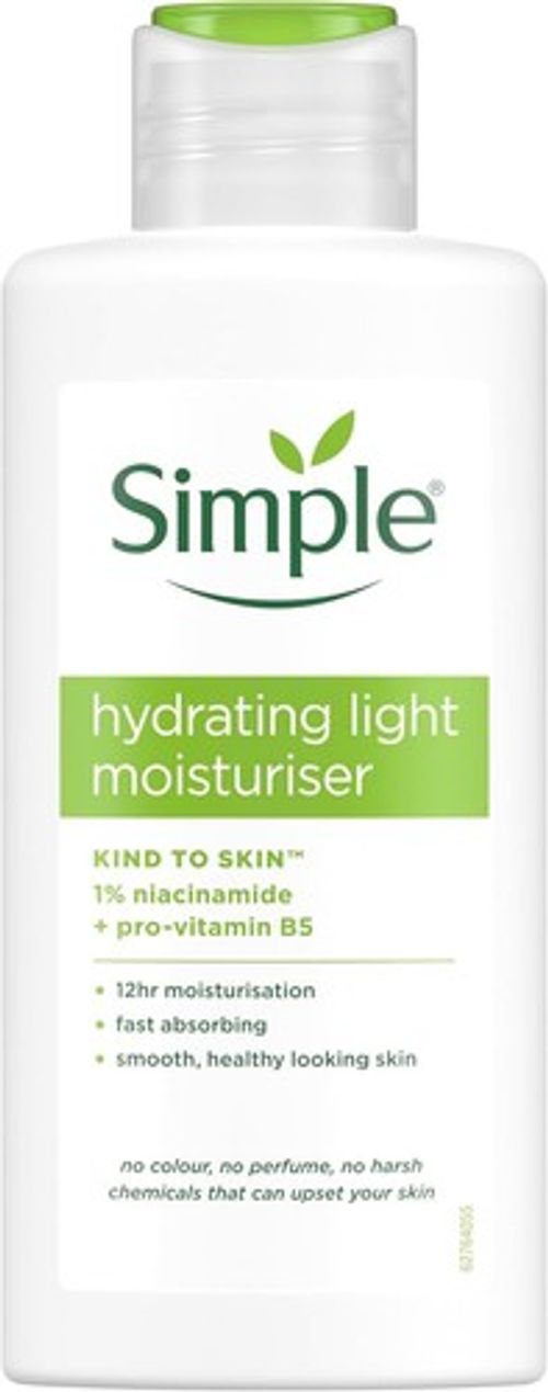 Simple Kind to Skin Hydrating Light Moisturiser 12 Hour Moisturisation, 125 ml