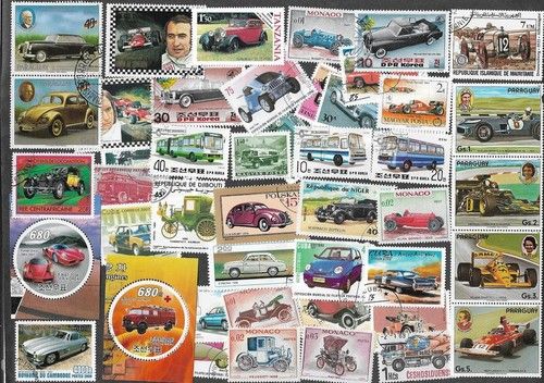 CARS AND MOTORISED VEHICLES 300 ALL DIFFERENT STAMP COLLECTION TRANSPORT 12/9/26