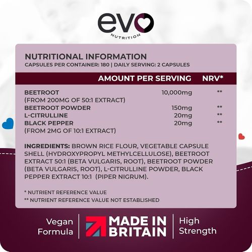 Beetroot Capsules 10000mg - High Strength Beetroot Supplement 180 Vegan Capsules — image 2