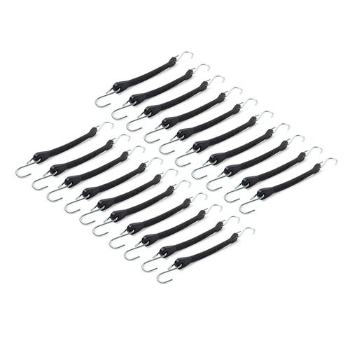 9" Heavy Duty Rubber Tarp Straps Tie Down Bungee Cords With Hooks  20pcs — image 3