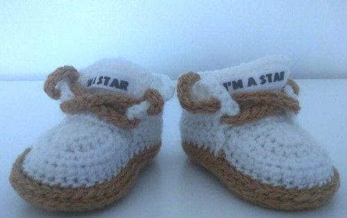 Handmade Crochet Baby First Shoes Booties Sneakers Trainers 