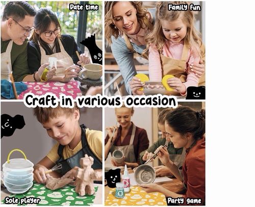 Air Dry DIY Clay Pottery Kit for Beginners & Adults, Sculpting Tools Set & Step- — image 2