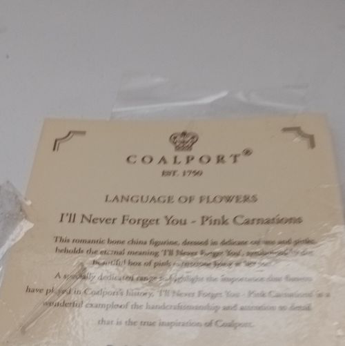 Coalport Language of Flowers Pink Carnations Woman Figurine Bone China MPN 492 — image 3