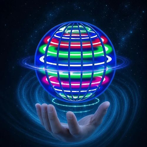 LED Flying Orb Ball Toy Automatic Floating Spinner UFO Magic Drone Gift Kids — image 2