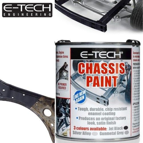 E-Tech Quick Repair Protect Restore Car Underbody Chassis Paint JET BLACK 500ml