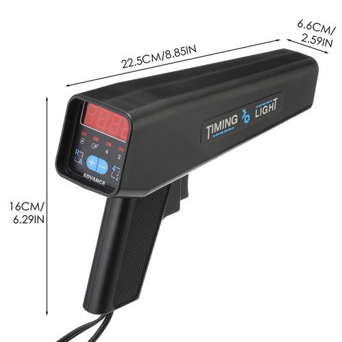 12V Digital Ignition Timing Light with Digital Advance and Rev Counter in Black — image 11
