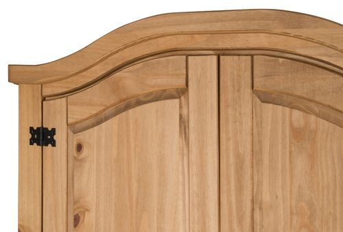 Corona Wardrobe 2 Door Arch Top Solid Wood Mexican Pine Wooden Double Robe — image 4