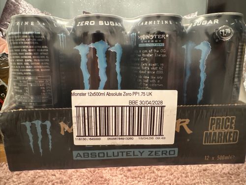 Monster Absolute Zero Energy Drink 500ml Can, Pack of 12 — image 4