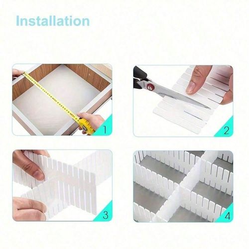 8PCS Adjustable Drawer Dividers Storage Organiser Plastic Partition Separators f — image 3