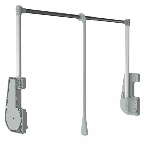 Pull Down Wardrobe Rail Clothes Hanging Rail 750-1150mm / 15kg Load w Soft Close