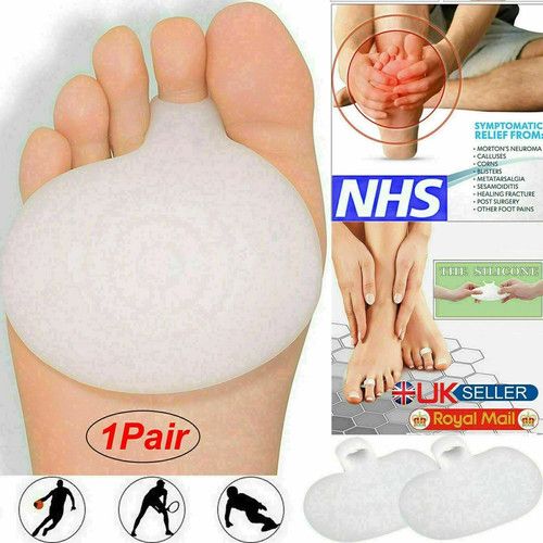 2 x Gel Metatarsal Sore Ball Foot Pain Cushions Pads Insoles Forefoot Support UK