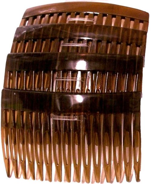 Set  of  4  Tort  Plain  Hair  Combs  Slides  7Cm ( 2 . 8 ")