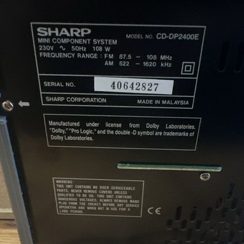 *VINTAGE* Sharp CD-DP2400E  3 Disc Compartment System   — image 3