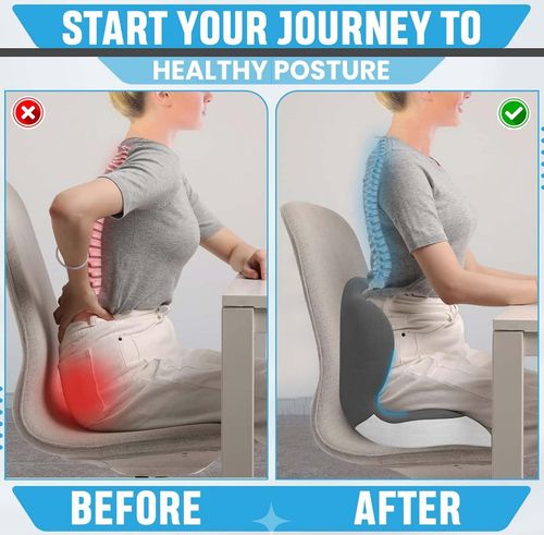 Memory Foam Seat Cushion Ergonomic Chair Lumbar Support Pillow Sciatica Relief — image 3