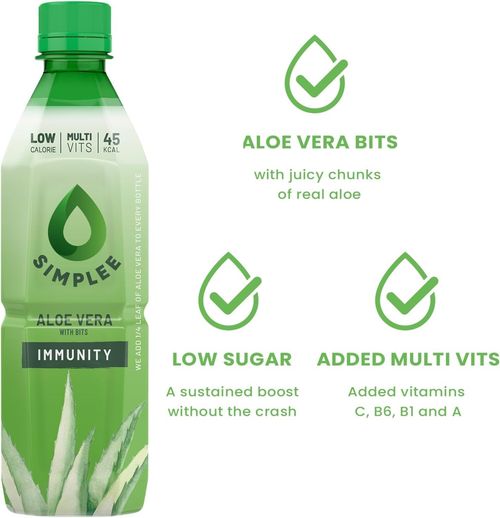 Simplee Aloe Vera Drink Juice With Bits Summer Drinks 500ml (Pack of 12) — image 4