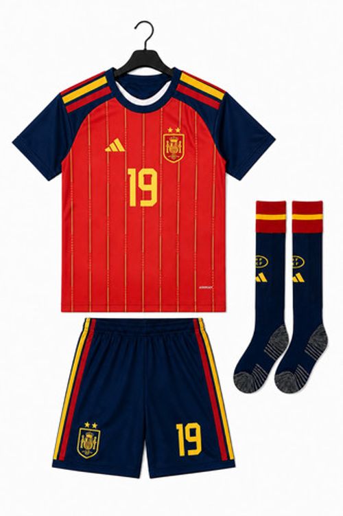 Spain 2026 World Cup Winners Kids Home Football Kit 2 Star Lamine Yamal #19 Set