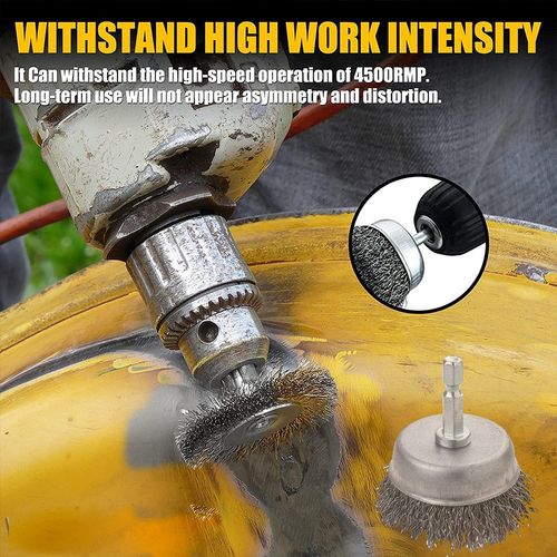 13Pcs Rotary Brass Wire Cleaning Wheel Cup Brush Drill Attachment Bit Set Tool — image 8