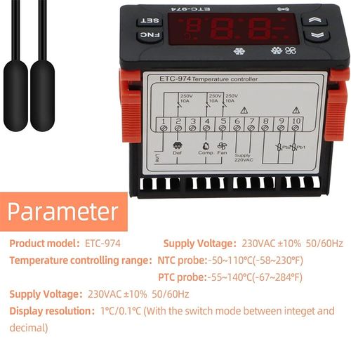 ETC-974 Refrigerator Digital Controller LED Temperature Thermostat Incubator UK — image 3
