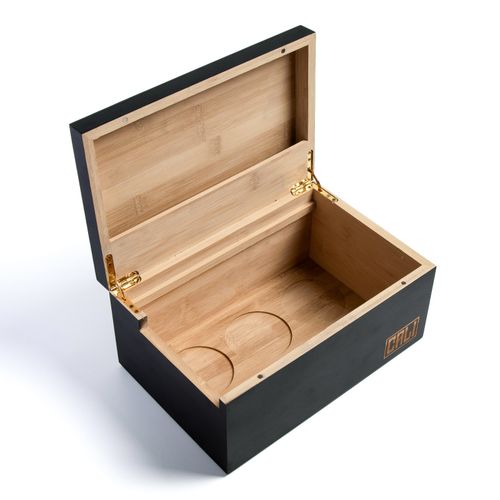 CALI Large Bamboo Stash Box Rolling Tray Smell Proof Lockable Storage Gift Set — image 8
