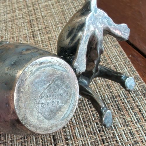  Silver Cup toothpick holder with Dog Figure — image 3