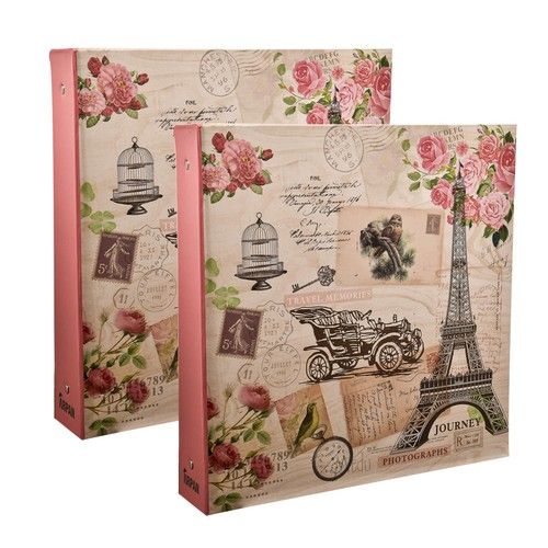 Photo album slip in case 3-ring binder holds 500 Photos 6x4''/ 10x15cm - X 2