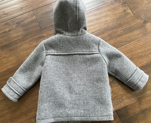 Zara Baby Boy Hooded Wool Blend Coat Pockets Gray Boys 18-24M — image 4