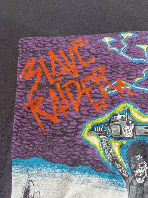 Rare Vintage 1980s Slave Raider TShirt Take The World By Storm. M/L — image 3