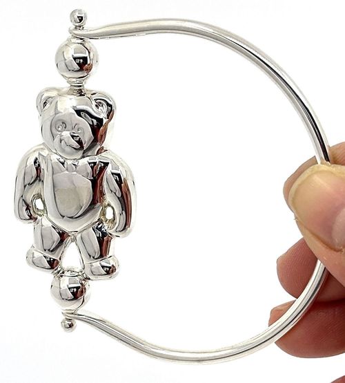 Spinning Baby Rattle Teddy Bear Edwardian Style 925 Sterling Silver English — image 6