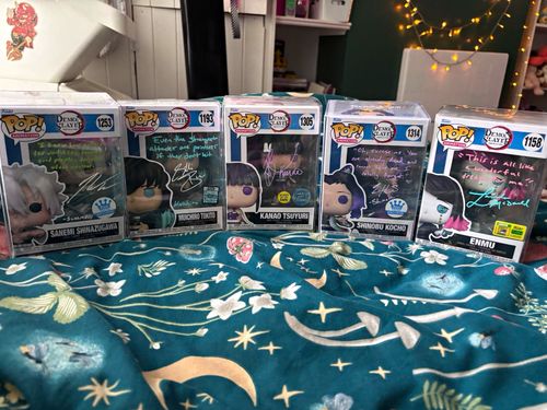 Funko Pop! Animation Demon Slayer Autographed Lot Funko Exclusive GITD LE — image 1