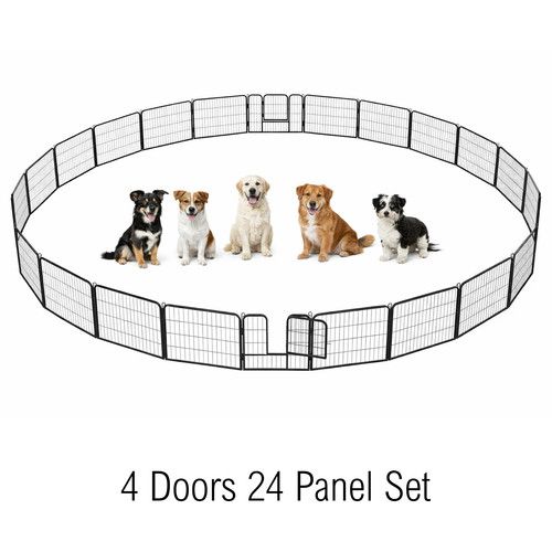 Metal Dog Playpen Foldable Puppy Exercise Pen Pet Fence for Medium Animals