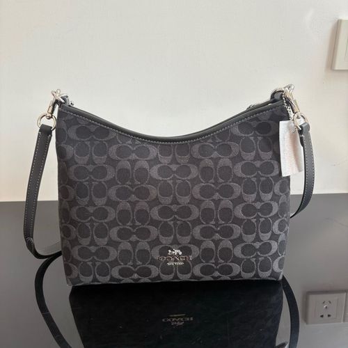 Coach CDE44 Laurel Signature Denim Leather Black outlet New from Japan — image 1