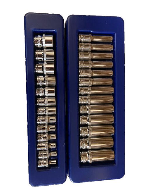 US PRO 1/4" Drive Socket Set DEEP & SHALLOW Single Hex Drive Long Reach Sockets — image 6